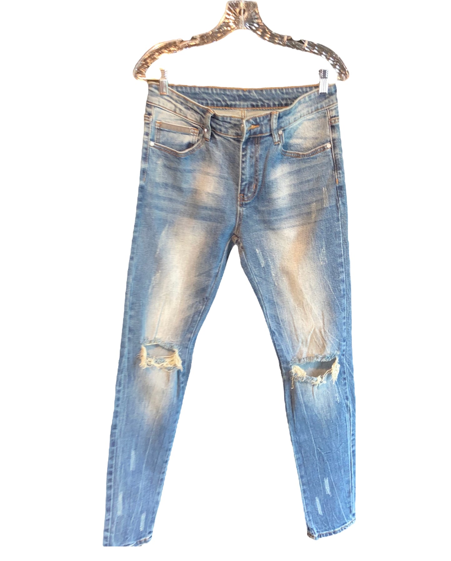 Eroded blue denim