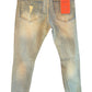 Eroded dingy denim